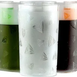 (Pack of 6) NEW DESIGN OF PLASTIC GLASSES IN PRISM STYLE GOOD QUALITY PLASTIC GLASS Glass Set Water/Juice Glass-image-12