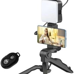 SANJAY ENTERPRISES Vlogging Kit 6 in 1 for Tripod), Mini LED + Cardioid Microphone + Phone Tripod-image-65