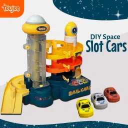 DIY Space Track Car Toy Kids Racing Playset with Rotating Lift, Lights & Music-34