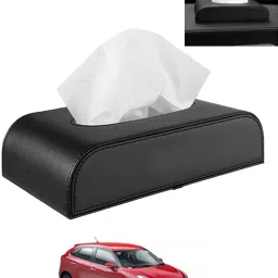 Leathrite New Design Black D-Shape Tissue Holder For-Glanza Toyota 2019 Vehicle Tissue Dispenser-38
