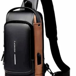 Black Men & Women Sling Bag Waterproof Black & Gold Anti-Theft Sling Bag for Men & Women-image-104