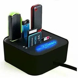 MESHIV 3 Port USB 2.0 Big Combo HUB with Card Reader image 2
