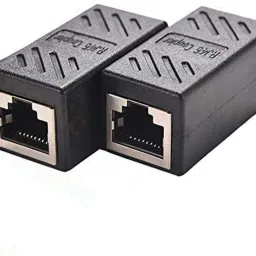 Sadow Pack of 2 RJ45 Coupler Shielded Ethernet Coupler Cat7 Inline LAN Coupler 8P8C Ethernet Extender Adapter Ideal for Extending the Ethernet Cables Female to Female Connector – Black Lan Adapter-30