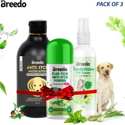 Dog (Combo of 3) Anti-Itch Shampoo + Deodorizine Perfume 100 ml + Powder 140 Gm Allergy Relief, Conditioning, Anti-fungal, Anti-microbial, Anti-itching, Anti-dandruff Natural Dog Shampoo-11