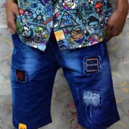 Solid Men Denim Blue Denim Shorts-image-25