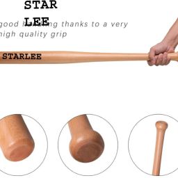 STARLEE-9.1 Heavy Duty Natural Wood Baseball Bat classic baseball {n@tural} Willow BaseballBat For 15+ Yrs-image-77