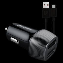 ultraprolink Mach 24W Type A 2-Port Car Charger (Type A to Type C Cable, Smart Charge, Black)-27