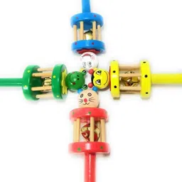 Wooden Jhingle Bell Toy | Music Toy| Multicolor for Kids Rattle-image-77
