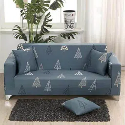 Grey Printed Polyester 17x72 Inch 2 Seater Sofa Cover by House of Quirk-picture-44