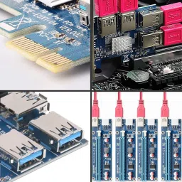 Etzin NA 0 GB All in One PC's Blue M.2 Internal Solid State Drive (SSD) (PCI-E 1 to 4 PCI Express slots 16 x PCI-E riser card 1 X to 4 PCI-E adapter external PCIe slot multiplier card for Bitcoin Miner) image 4