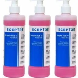 SCEPTO RUB V 500ml - Pack of 3-70% alcohol with added moisturiser. Hand Sanitizer-image-86