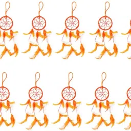 Combo Of 3 Inches Orange Color Dream Catcher Hanging For Home/Cars/Cradles/Window (Pack Of 10) Feather Dream Catcher-image-17