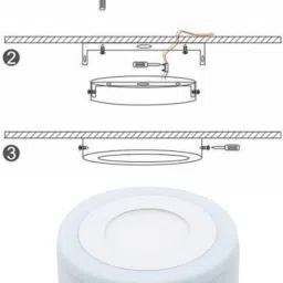 hbx LED Wall/Ceiling Surface Light 6 Watt (3+3) Dual 3D Light Color RGB+White, 1 Surface Ceiling Light Ceiling Lamp image 3