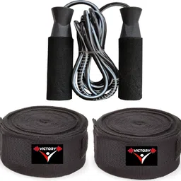 victory India Best Combo Boxing Hand Wrap & Skipping Rope Fitness Accessory Kit Kit-picture-11