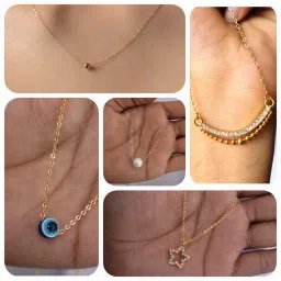 Shimmering beautiful multiple 5 pack combo for women and girls Diamond Gold-plated Plated Alloy Necklace-image-66