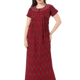Soulemo Floral Printed Pure Cotton Maxi Nightdress-picture-14