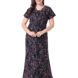 Soulemo Floral Printed Round Neck Maxi Nightdress-picture-22