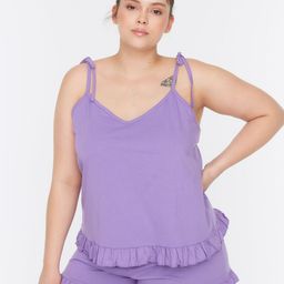 Trendyol Plus Size Shoulder Strap Neck Pure Cotton Top And Shorts-image-92