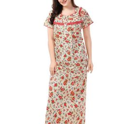 Soulemo Floral Printed Pure Cotton Maxi Nightdress-picture-58
