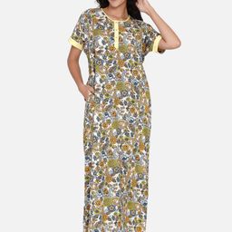 The Kaftan Company Floral Printed Maxi Modal Nightdress-image-20