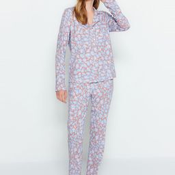 Trendyol Floral Printed Pure Cotton Night suit-image-48