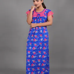 Apratim Floral Printed Maxi Nightdress-picture-22
