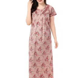 Soulemo Floral Printed Pure Cotton Maxi Nightdress-picture-42