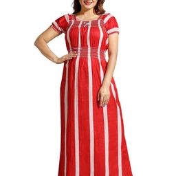 CINCO Red Printed Maxi Nightdress-picture-31