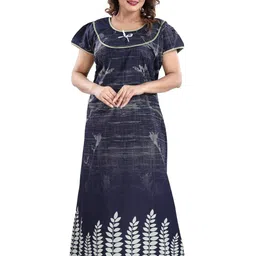 Inner Beats Abstract Printed Maxi Nightdress-image-81