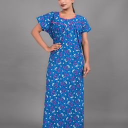 Apratim Floral Printed Pure Cotton Maxi Nightdress-image-63