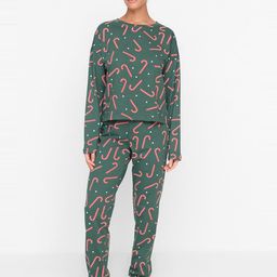 Trendyol Graphic Printed Pure Cotton Round Neck Night Suit-picture-11