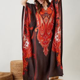 The Kaftan Company Ethnic Motifs Printed Kaftan Maxi Nightdress-image-90