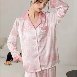 LULU & SKY Printed Lapel Collar Shirt & Pyjama Night Suit Set-picture-39