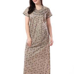 Soulemo Floral Printed Pure Cotton Maxi Nightdress-picture-27