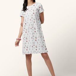Dreamz by Pantaloons Conversational Printed Pure Cotton Nightdress-image-107