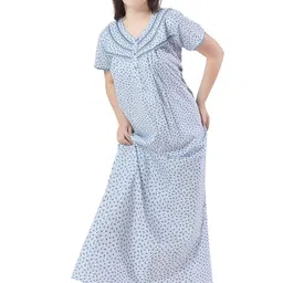 Soulemo Floral Printed Pure Cotton Maxi Nightdress-picture-16