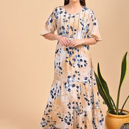 GOLDSTROMS Women Printed Maxi Nightdress-image-22
