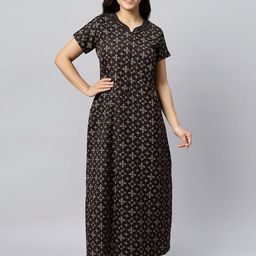 QUIRA Ethnic Motifs Printed Maxi Nightdress-picture-19