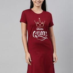 TWIN BIRDS Women Red Printed T-shirt Nightdress-image-28