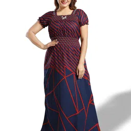 CINCO Abstract Printed Square Neck Maxi Nightdress-12