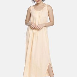 GOLDSTROMS Round Neck Sleeveless Pure Cotton Maxi Nightdress-image-66