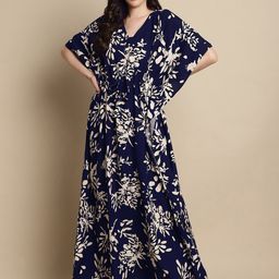 Claura Printed V-Neck Kaftan Maxi Nightdress-picture-15