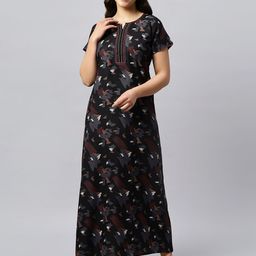 QUIRA Abstract Printed Maxi Nightdress-image-91