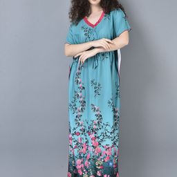 Noty Floral Printed Maternity Kaftan Nightdress-image-31