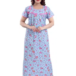 Soulemo Floral Printed Pure Cotton Maxi Nightdress-picture-16