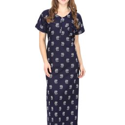 Secret Wish Ethnic Motifs Printed Pure Cotton Maxi Nightdress-picture-17