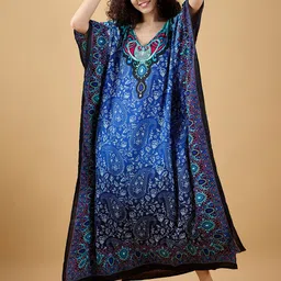 The Kaftan Company Paisley Printed Maxi Kaftan Nightdress-picture-15