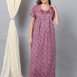 9shines Label Printed Maxi Nightdress-image-87