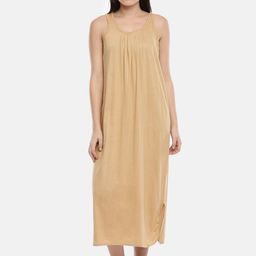 GOLDSTROMS Round Neck Sleeveless Pure Cotton Maxi Nightdress-image-63