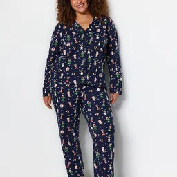 Trendyol Conversational Printed Night Suit-image-9